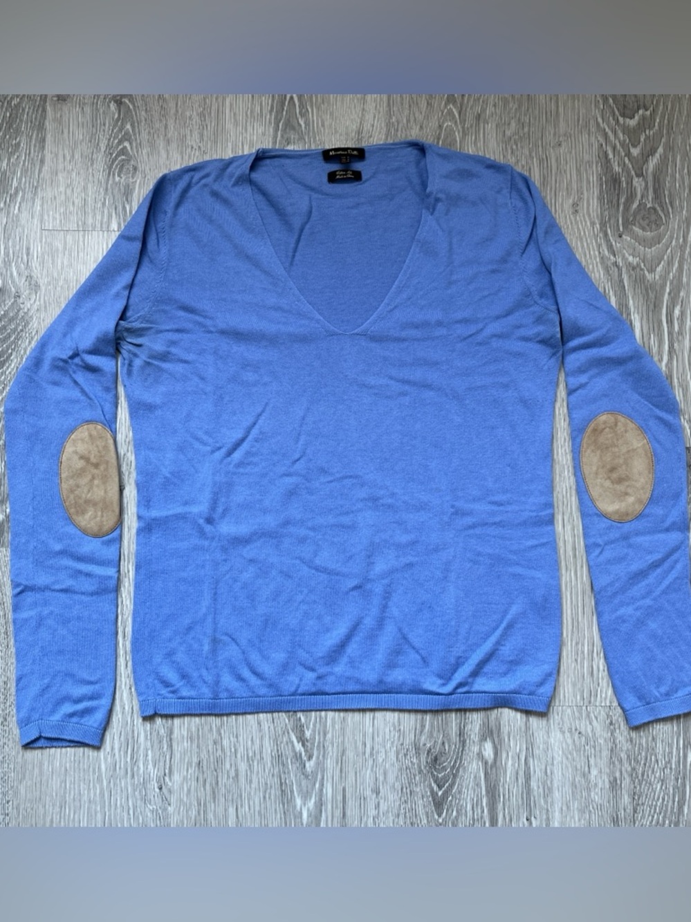 Massimo Dutti V-Neck Blue Top, Size S